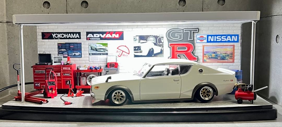 国産名車 1/24 スカイライン GT-R カスタム ガレージ ジオラマ 旧車