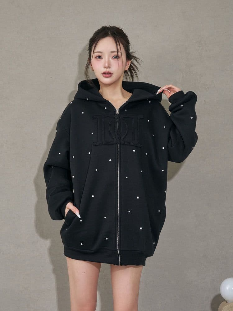 Darich ダーリッチ DDロゴビジューパーカー(BLK)