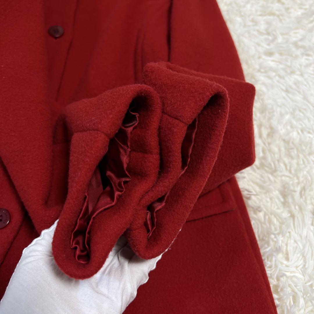 バーバリー ノバチェック ウール ダブルフェイス 赤レッド ジャケット シングル