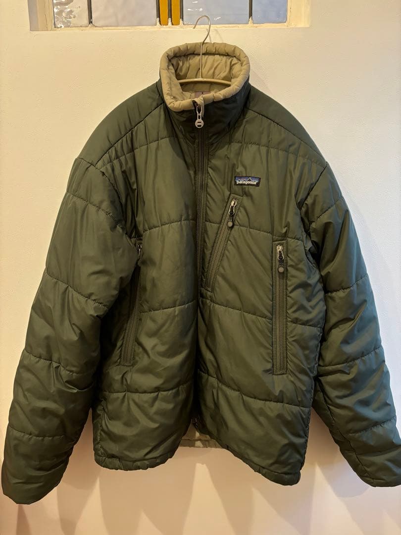 00s Patagonia puff jacket olive フードあり
