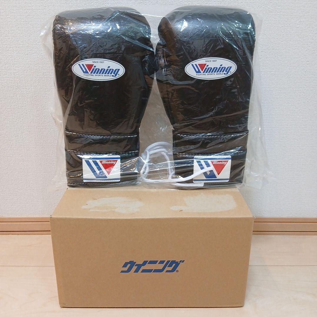 ウィニング ボクシンググローブ 14 oz ブラックひも式