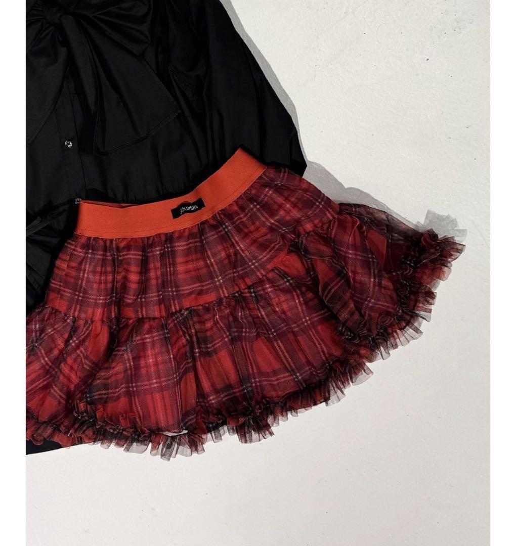 【新品】jouetie ジュエティ ボリュームチュチュスカート 赤　チェック