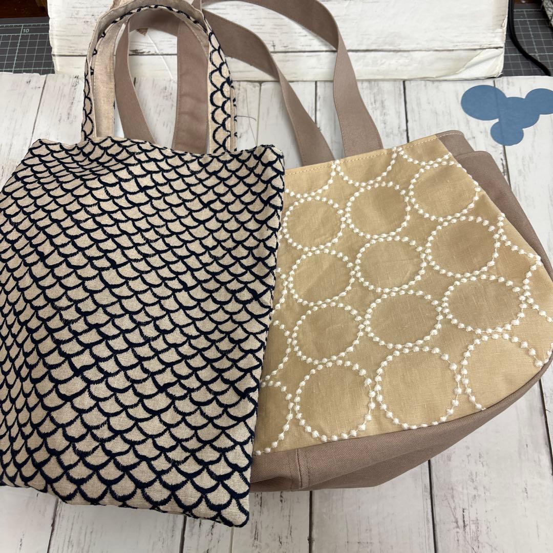 tantan プランプバッグ大 タンバリンベージュとマーメイドトートバッグ