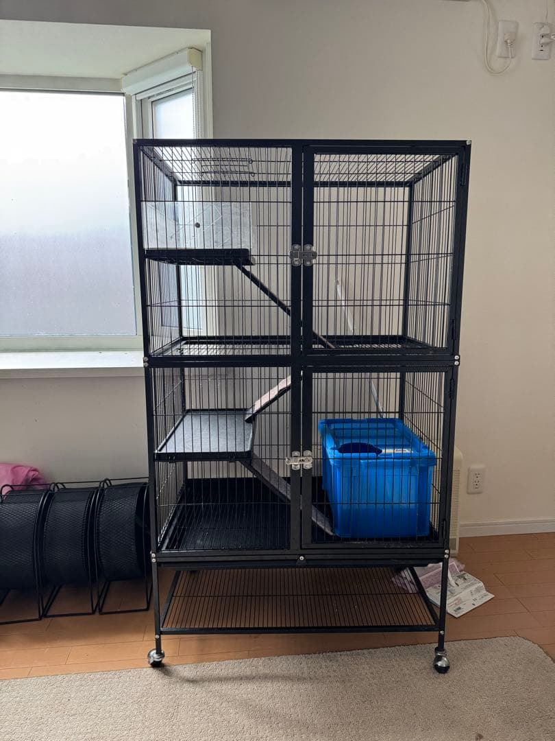 大きいペットケージ 多段式 黒