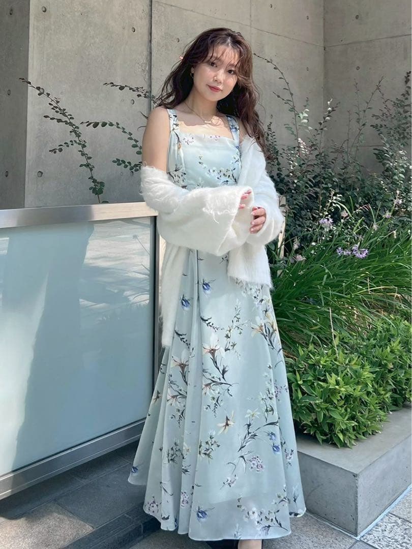 【frayid】リボンディテールフローラルワンピース