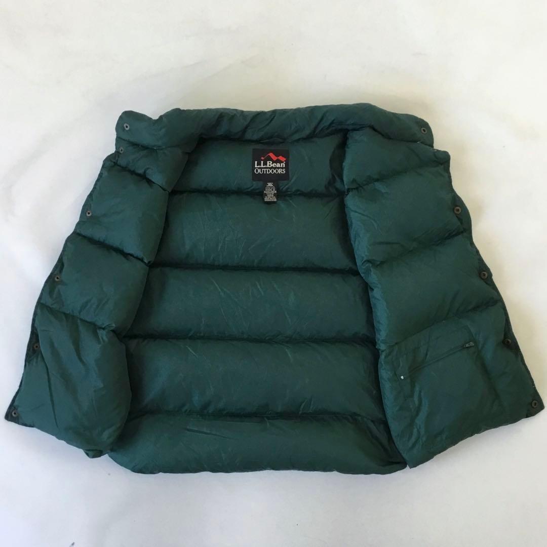 LLBean outdoors★グース/ダウンベスト◎L/グリーン