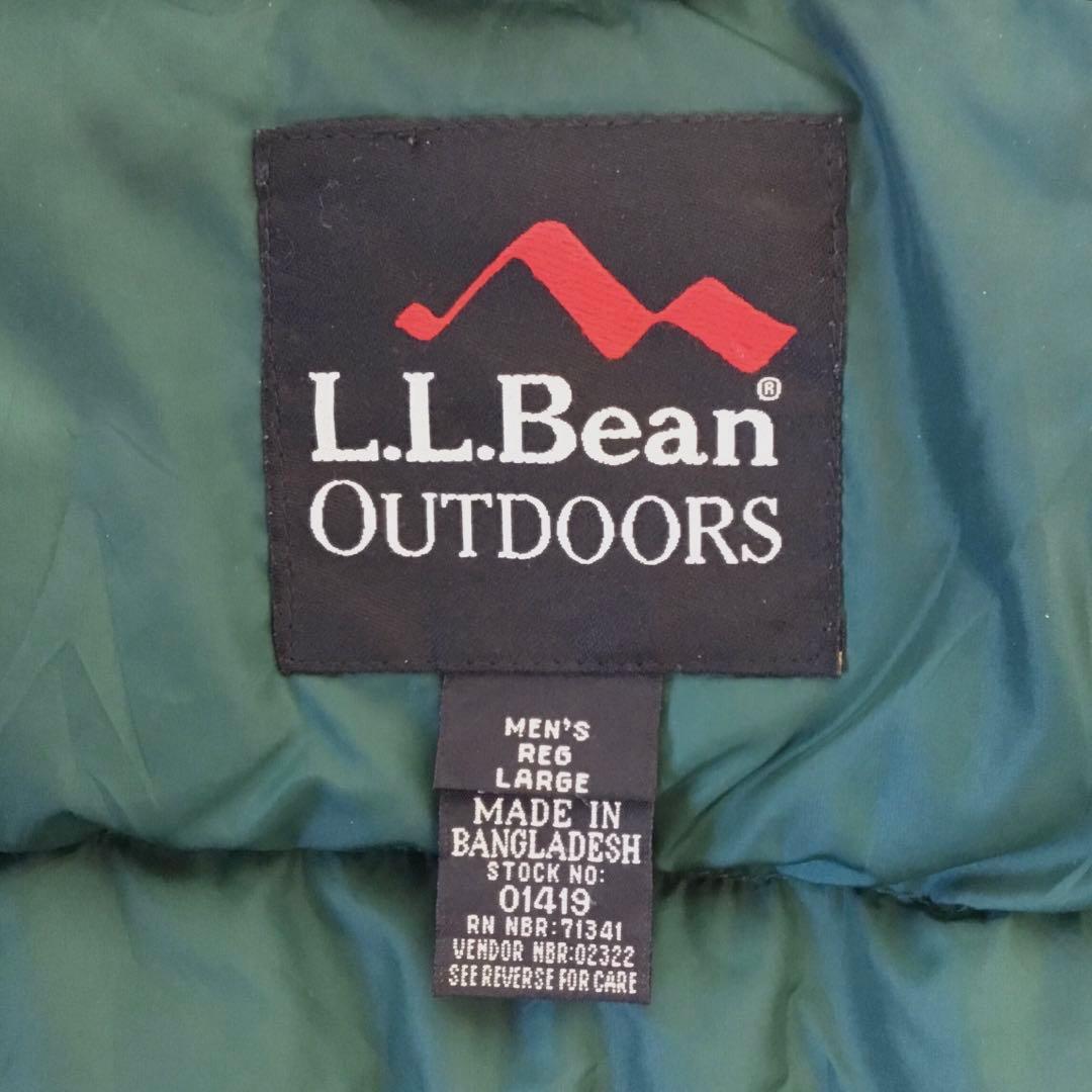 LLBean outdoors★グース/ダウンベスト◎L/グリーン