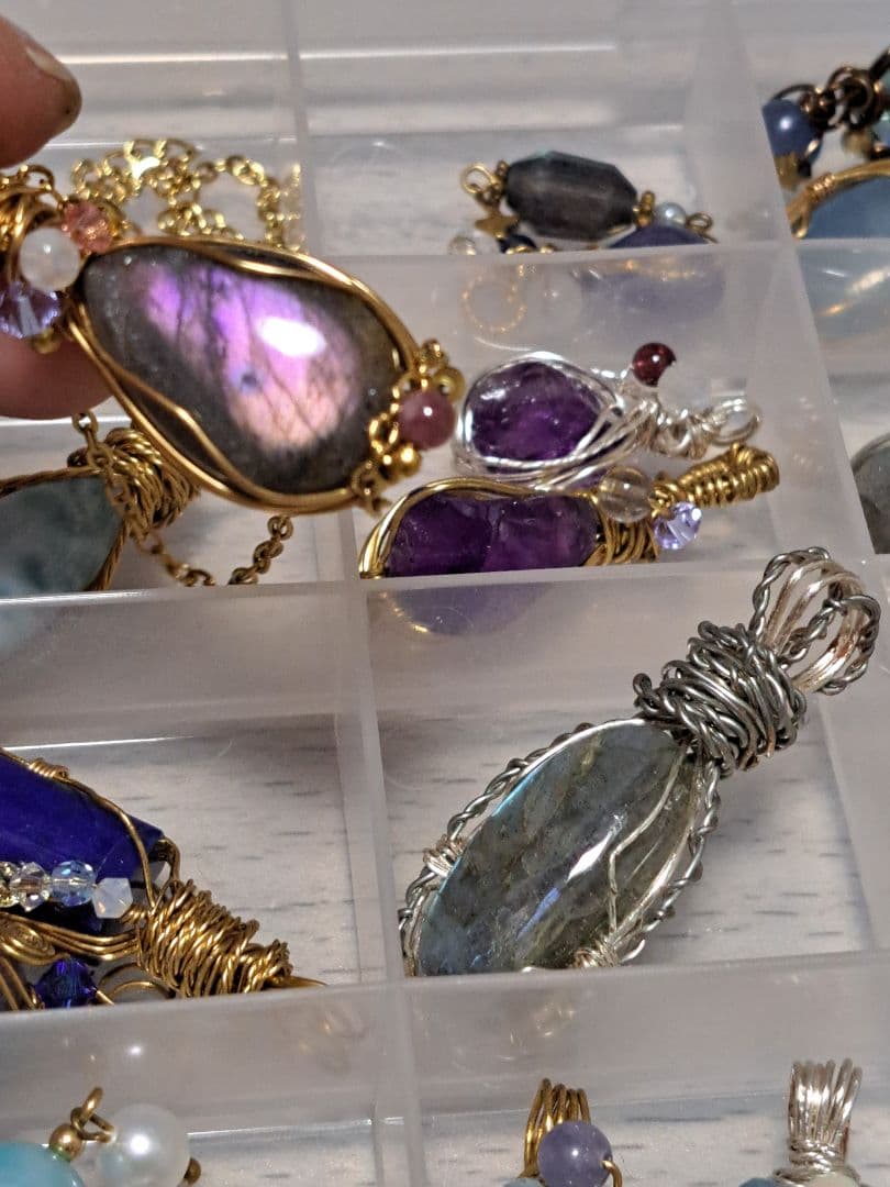 最終価格 天然石ワイヤーラッピングアクセサリー まとめ売り44点