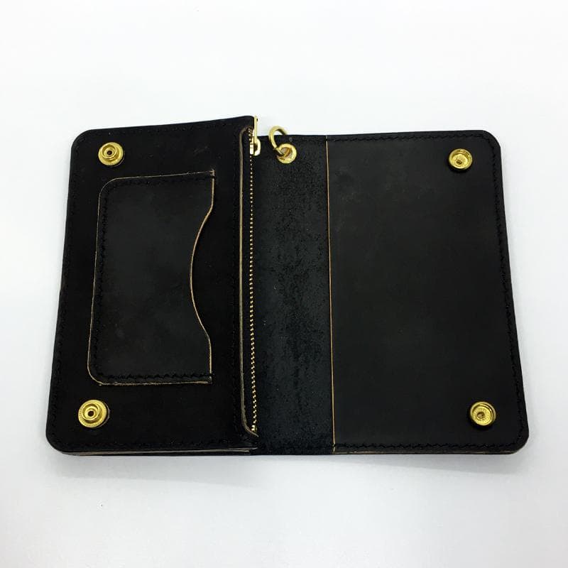 ミドルトラッカーウォレット 真鍮 ★メキシカンスカル&ローズ★