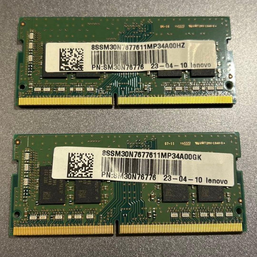 ノートPC用メモリー　SAMSUNG　DDR4-3200　8GB×2枚＝16GB