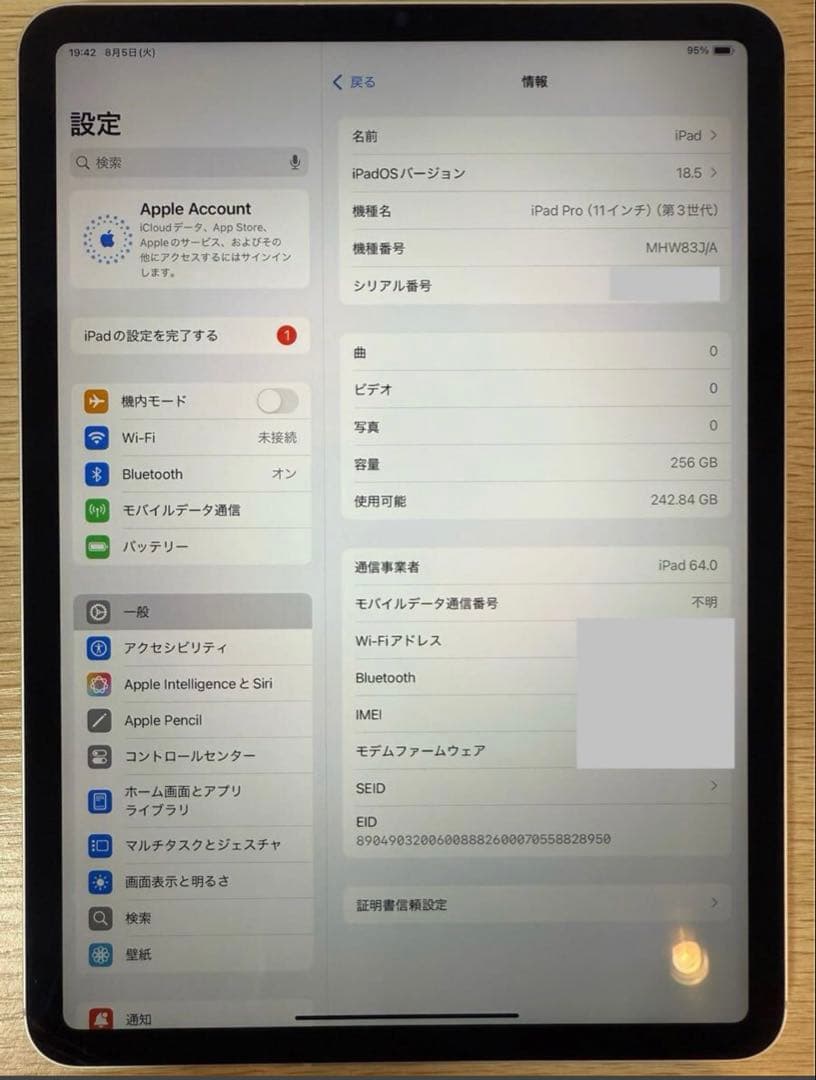 iPadPro11インチ 256GB Cellular Apple pencil