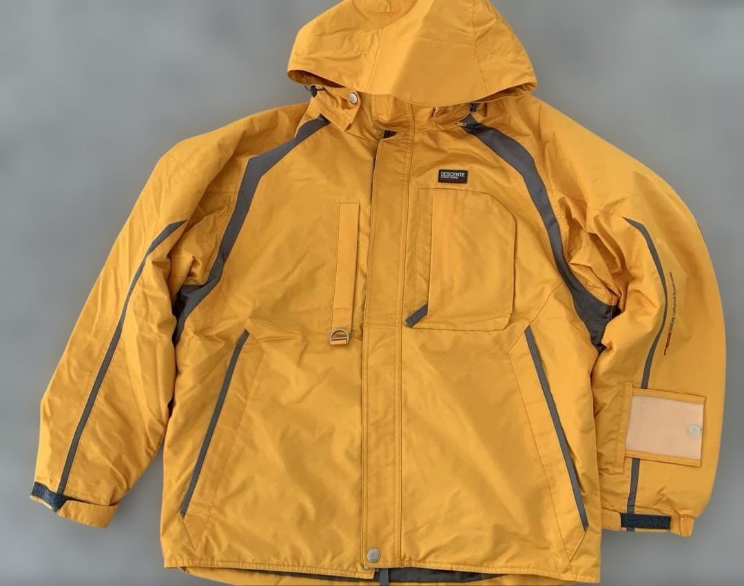 DESCENTE スキーウェア　セットアップ　上下　イエロー　グレー　XL