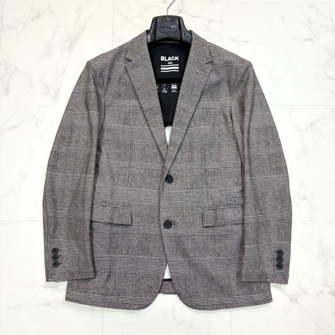 極美品 ブラックレーベルクレストブリッジ スーツ 洗濯可能 チェック グレー系