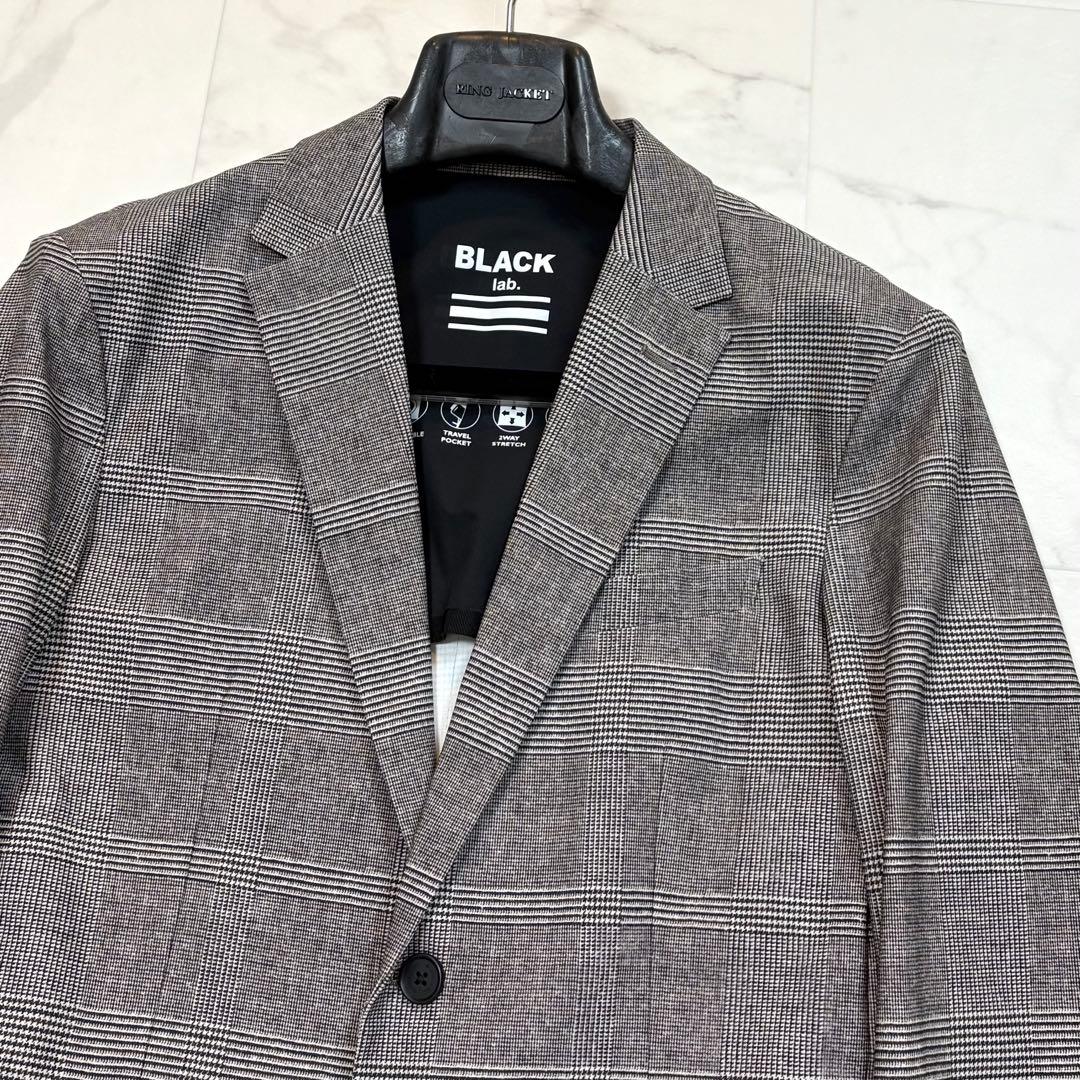 極美品 ブラックレーベルクレストブリッジ スーツ 洗濯可能 チェック グレー系
