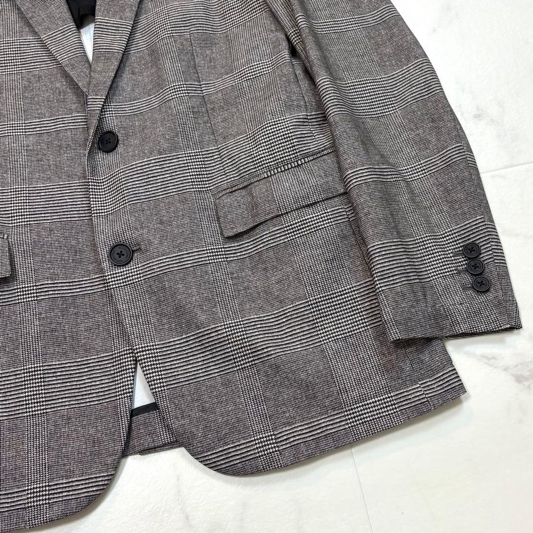 極美品 ブラックレーベルクレストブリッジ スーツ 洗濯可能 チェック グレー系
