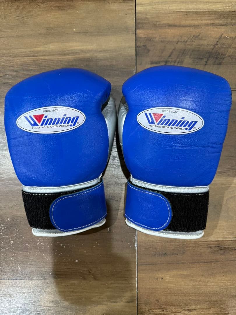Winning ボクシンググローブ 青×シルバー　8オンス