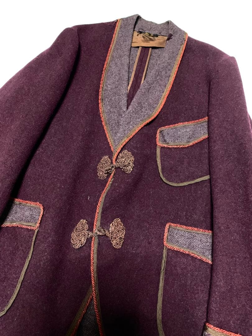 30s40sスモーキングジャケット ヴィンテージガウンテーラードロカビリーコート