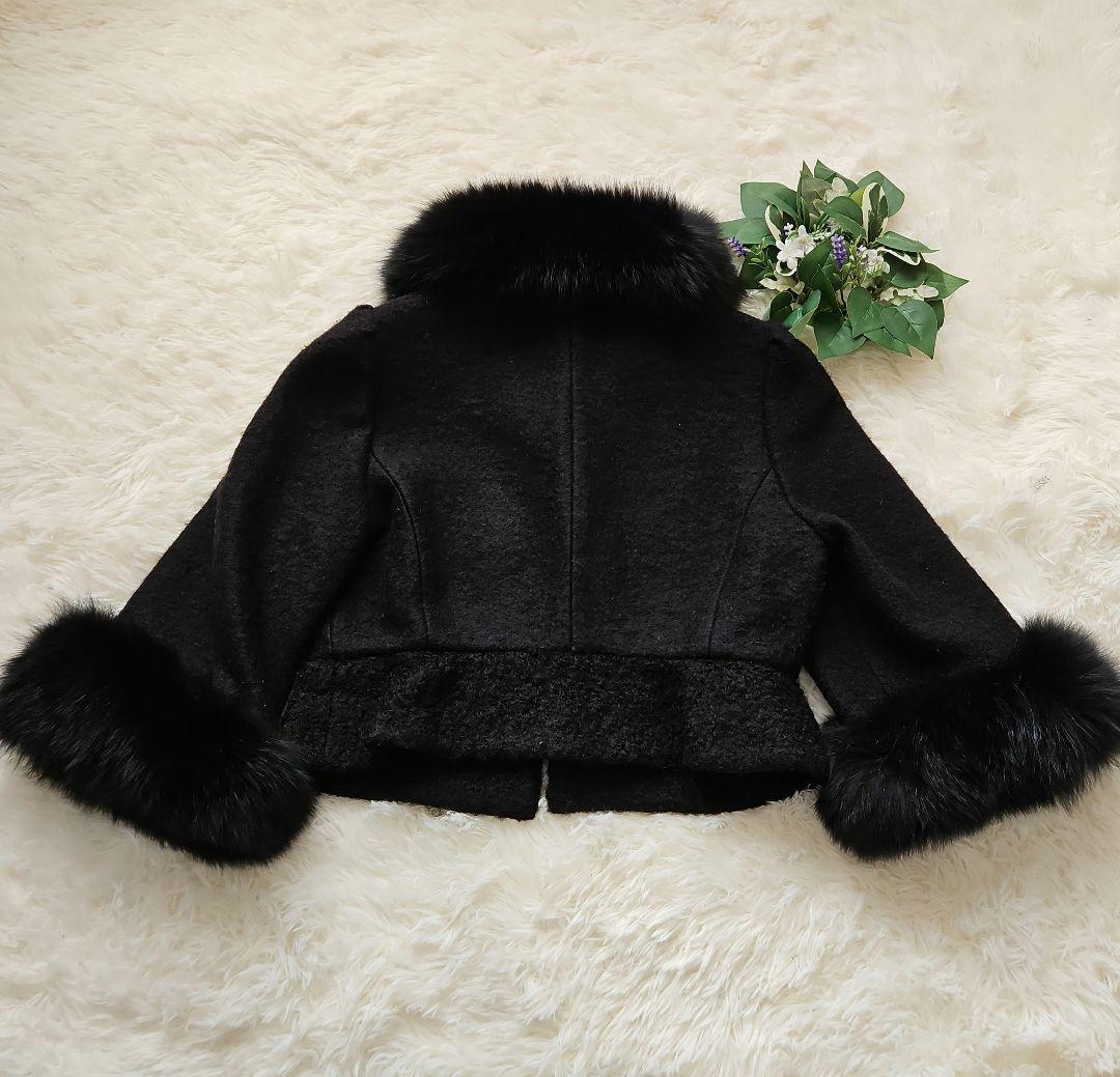 TO BE CHIC トゥービーシック フォックスファー ショートコート 黒