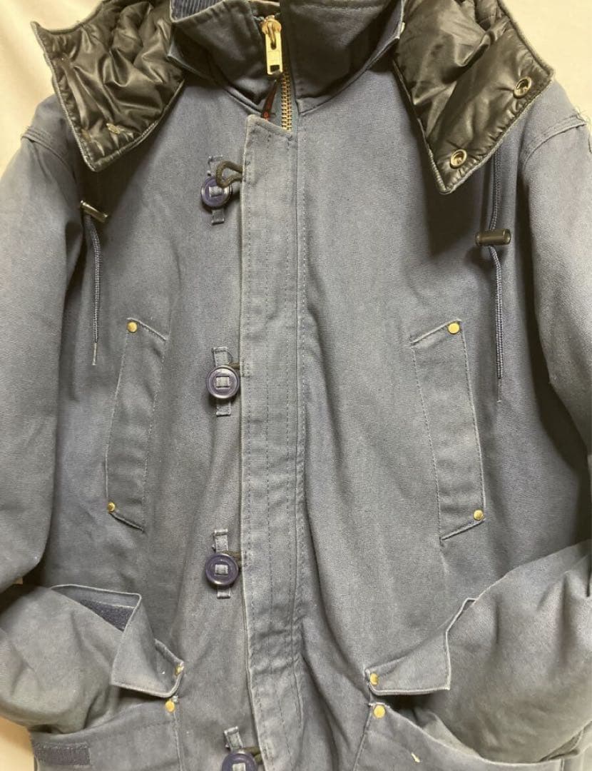 TOUGH DUCK フード付きダウンジャケット L ネイビー　タフダック