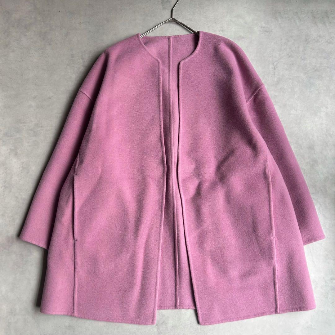 ルルウィルビー 24AW シャルムビーバーリバーミドルコート マフラー ベルト