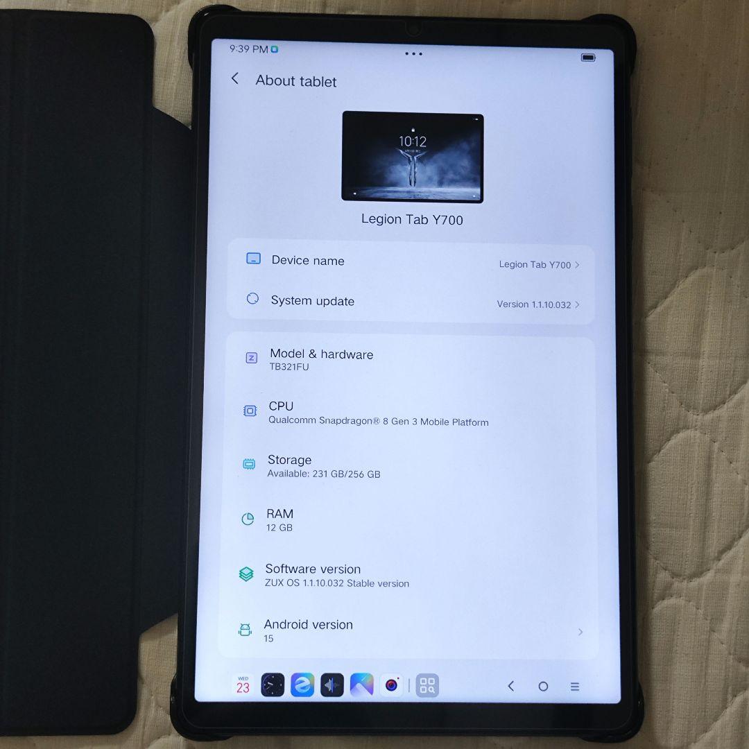 Lenovo Legion Y700 2025 純正ケース ガラスフィルム付き