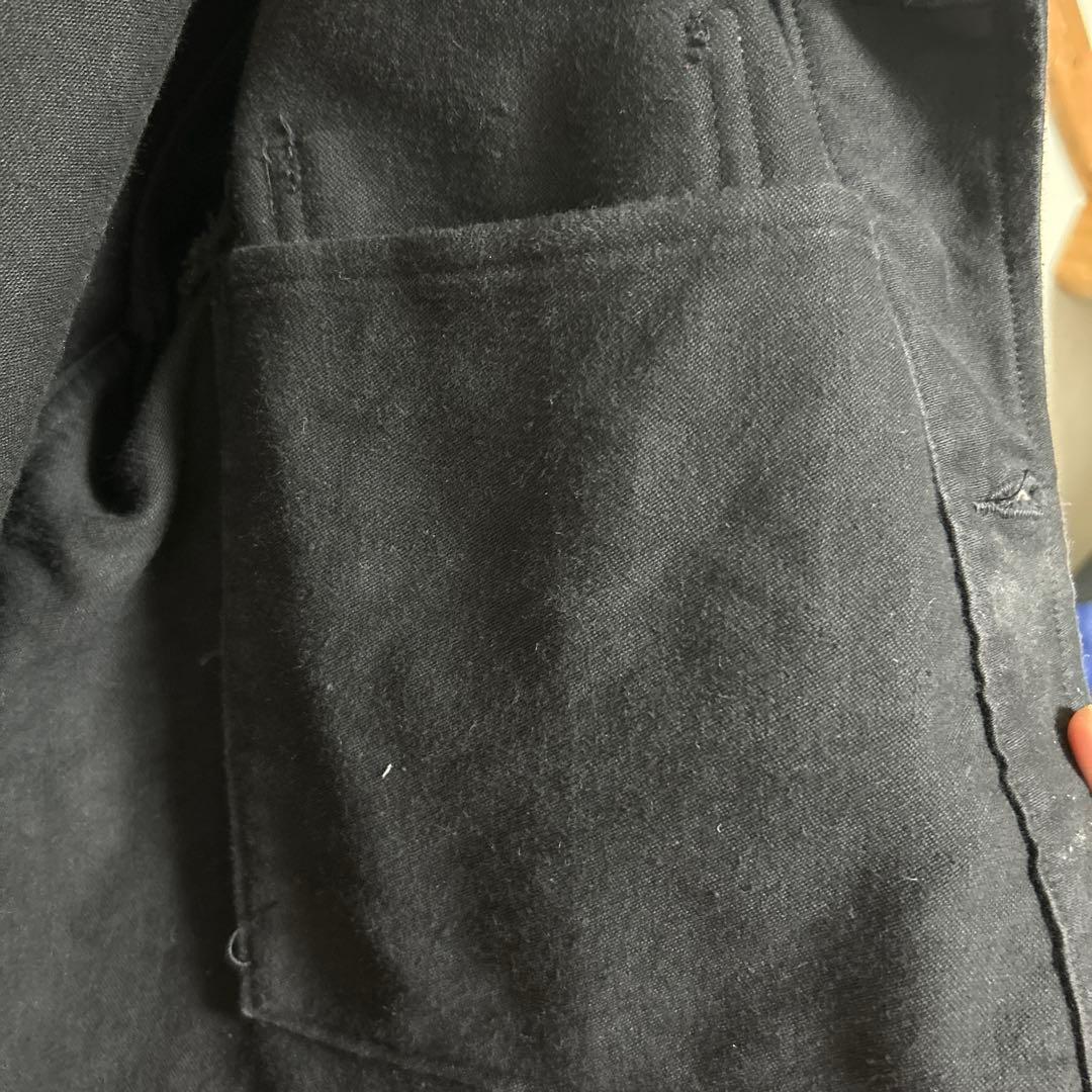 60s フランス モールスキンジャケット ブラック vポケ