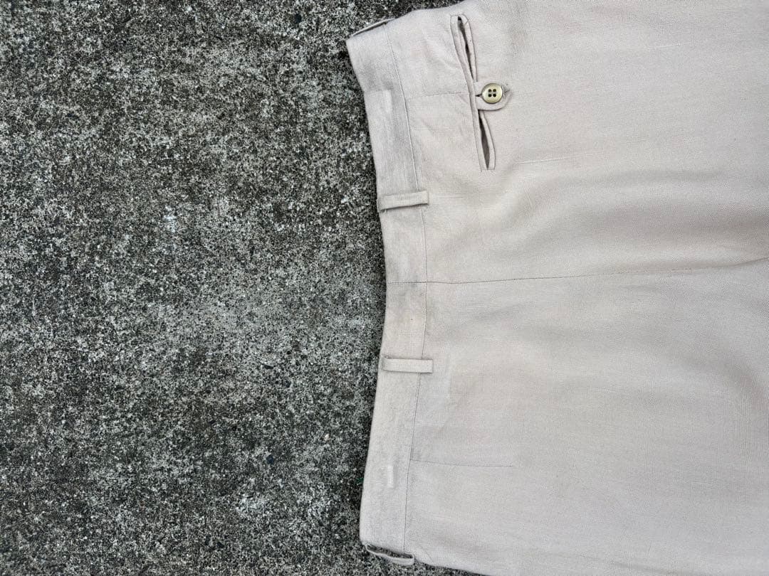 あ*お様 50s 60s 70s レーヨンスラックス ベージュ 白 viscos