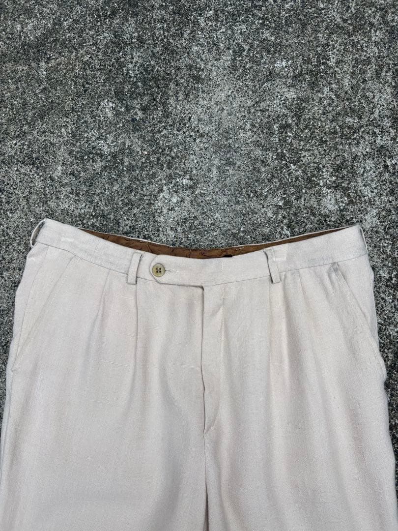 あ*お様 50s 60s 70s レーヨンスラックス ベージュ 白 viscos