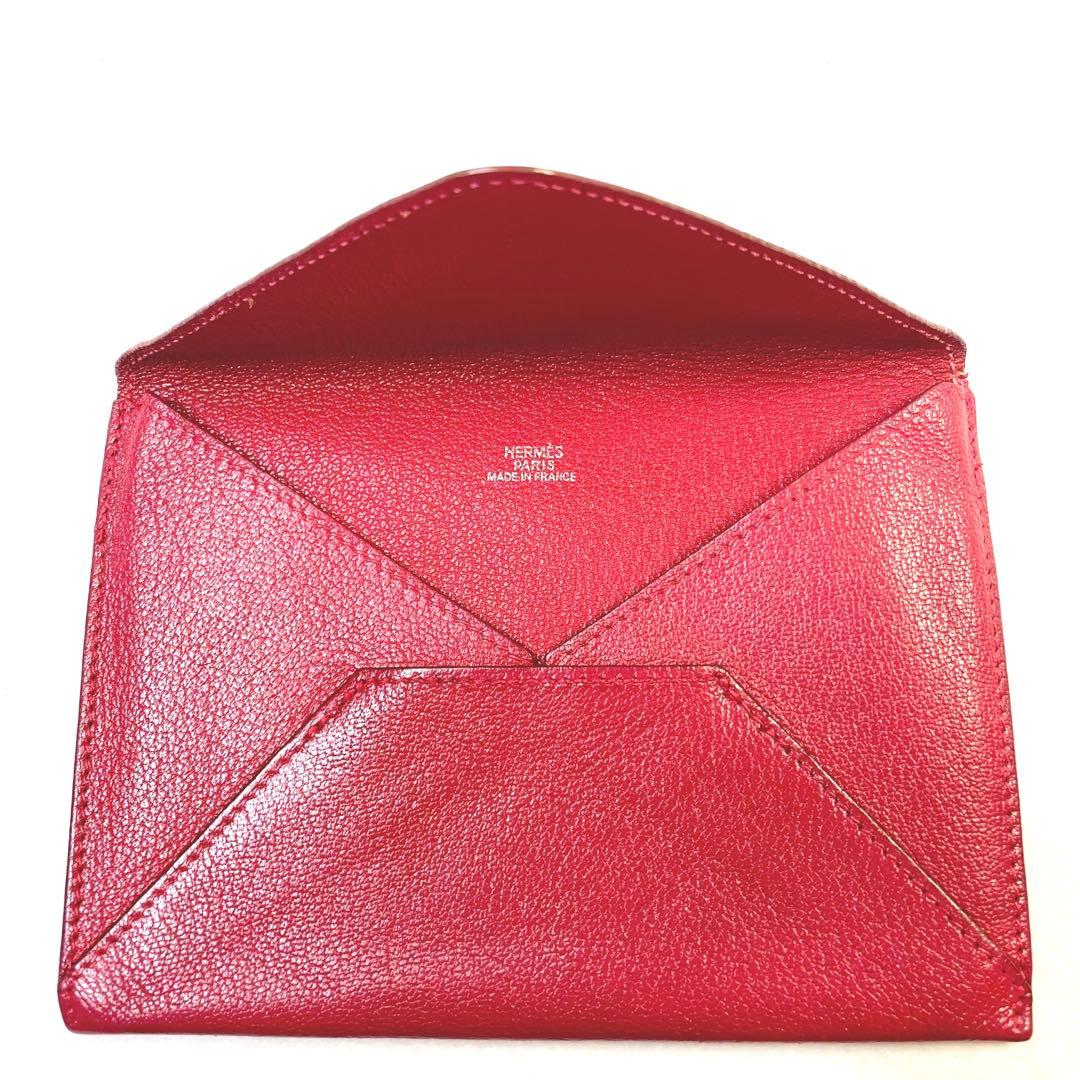 正規品☆エルメス　シェーブルレッド カードケース マルチケース
