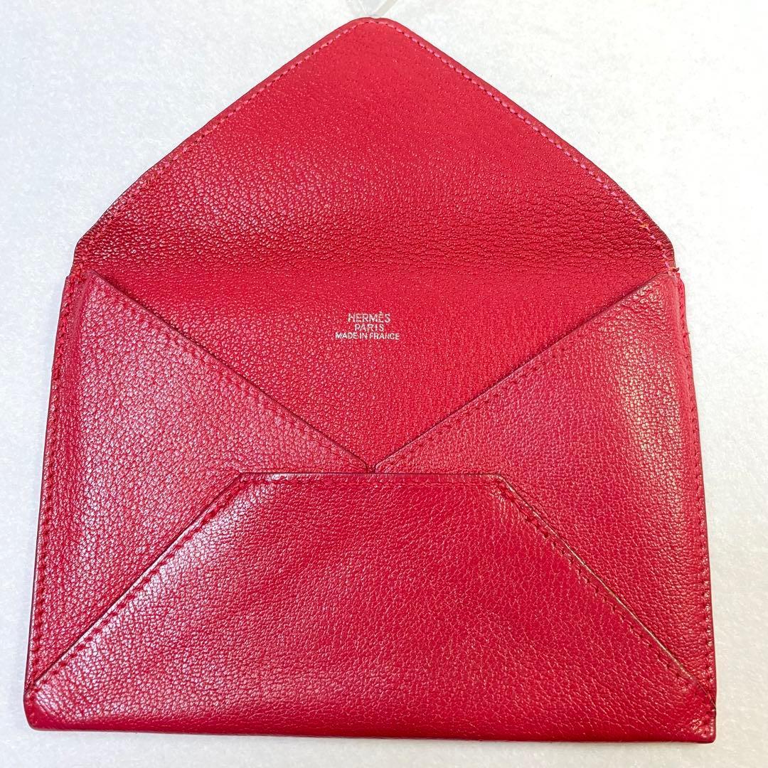 正規品☆エルメス　シェーブルレッド カードケース マルチケース