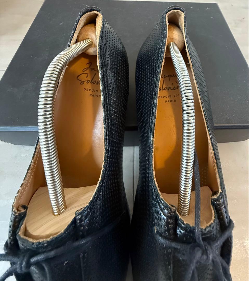 jacques soloviereブラックメッシュドレスシューズ