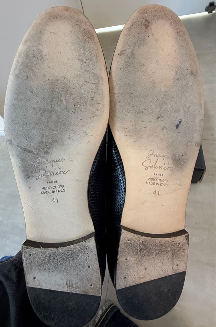 jacques soloviereブラックメッシュドレスシューズ