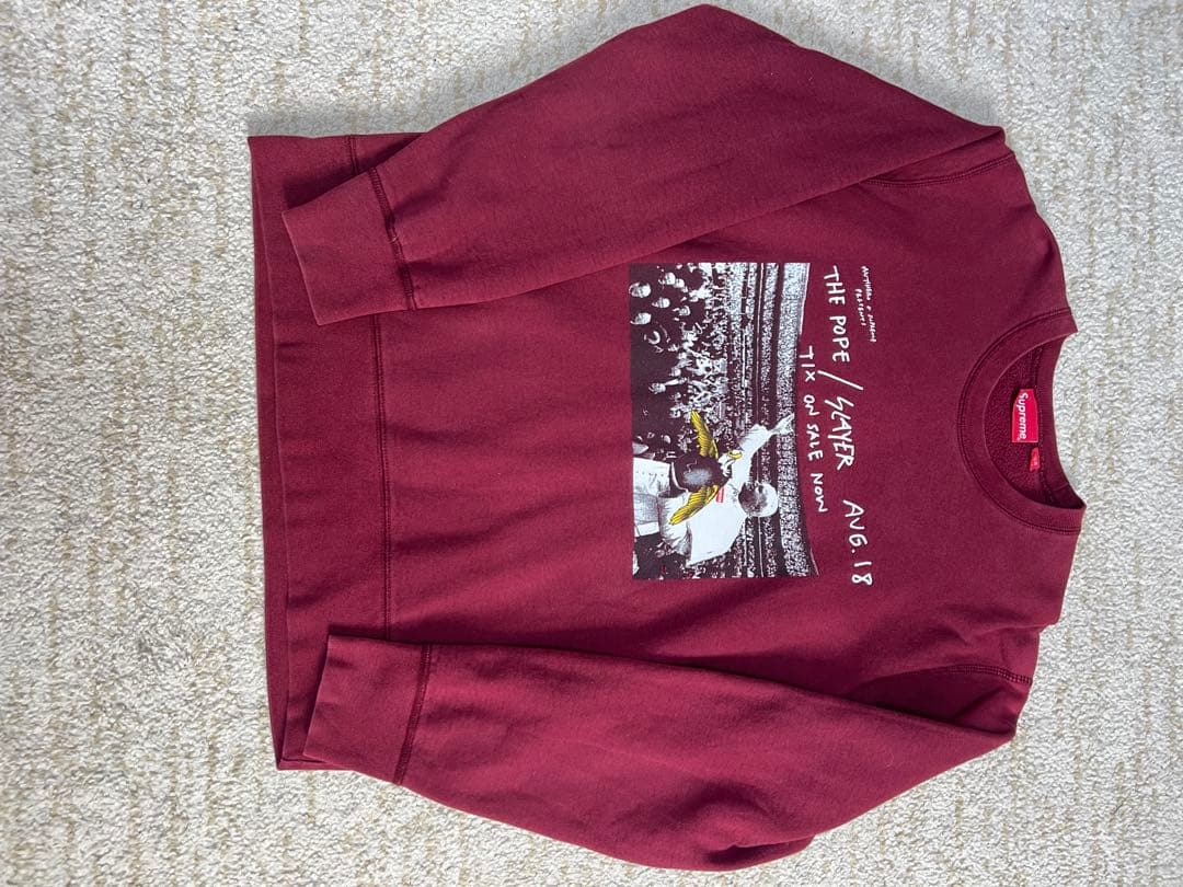 y*d様 Supreme ワインレッド　バーガンディ スウェット プリント付き