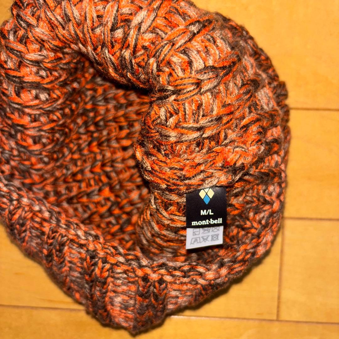 超美品mont-bell ニット帽 オレンジ系