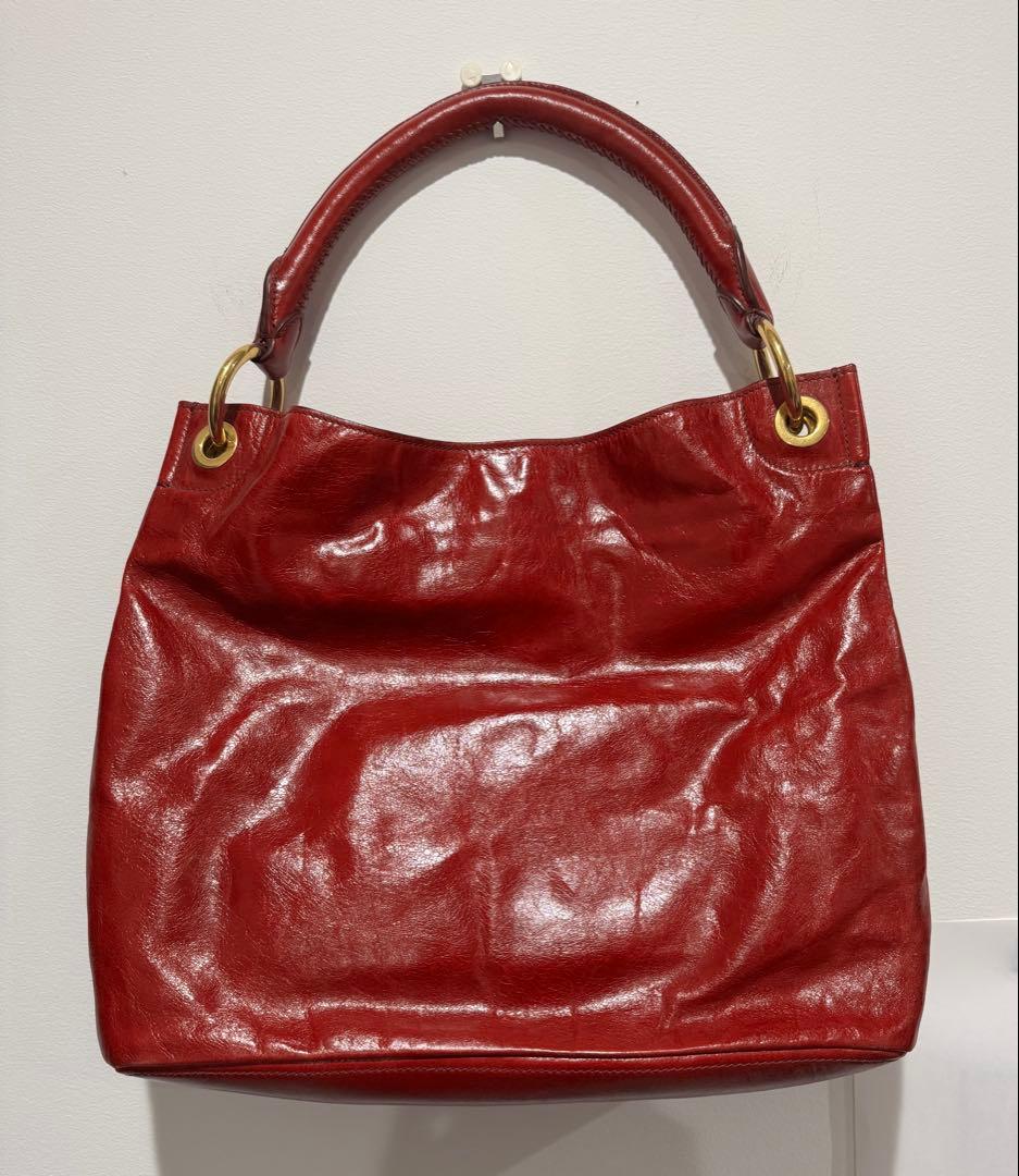 PRADA 赤 レザー ワンショルダー ホーボーバッグ