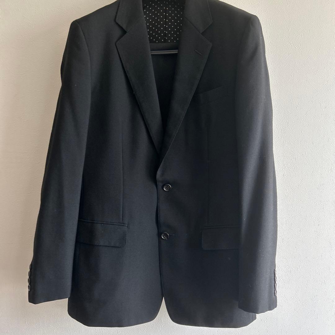 ブラック シングルブレスト スーツジャケット