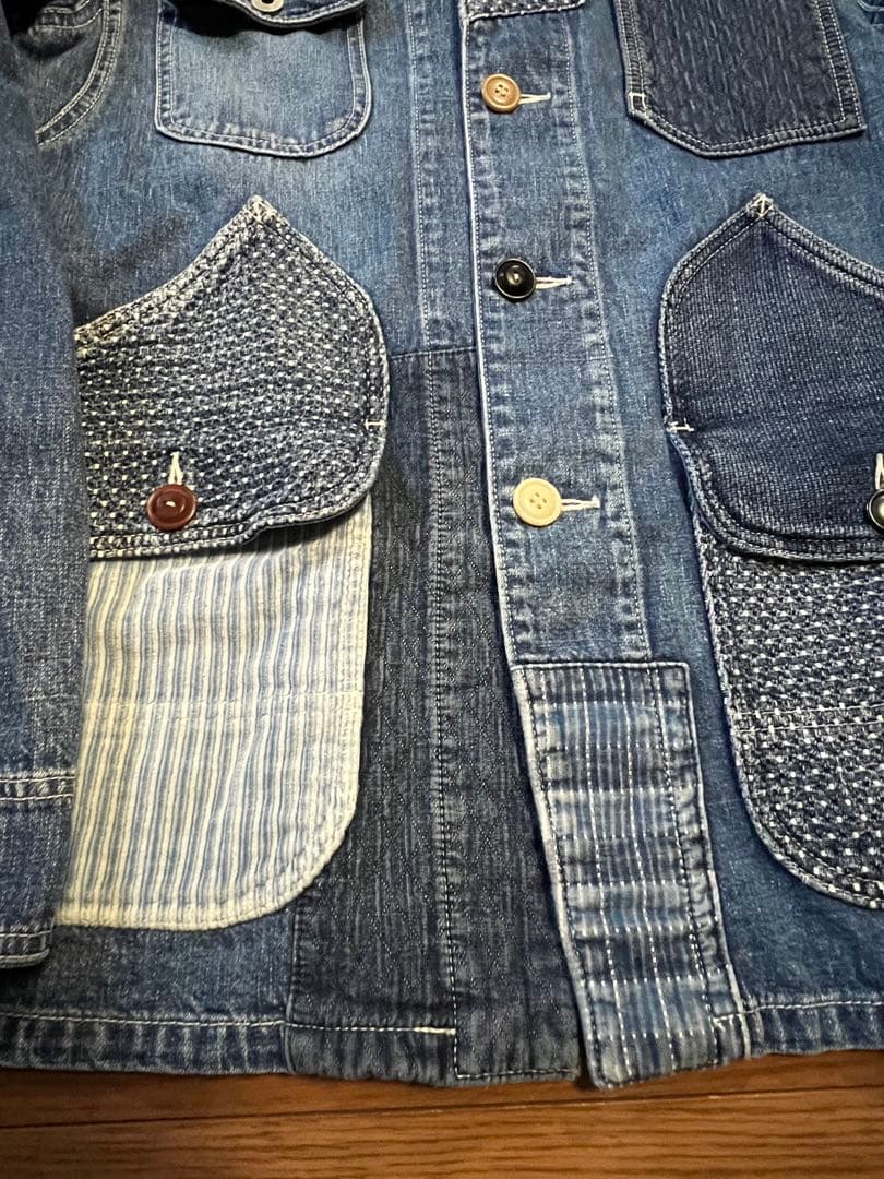 FDMTL ファンダメンタル　パッチワークデニムカバーオール