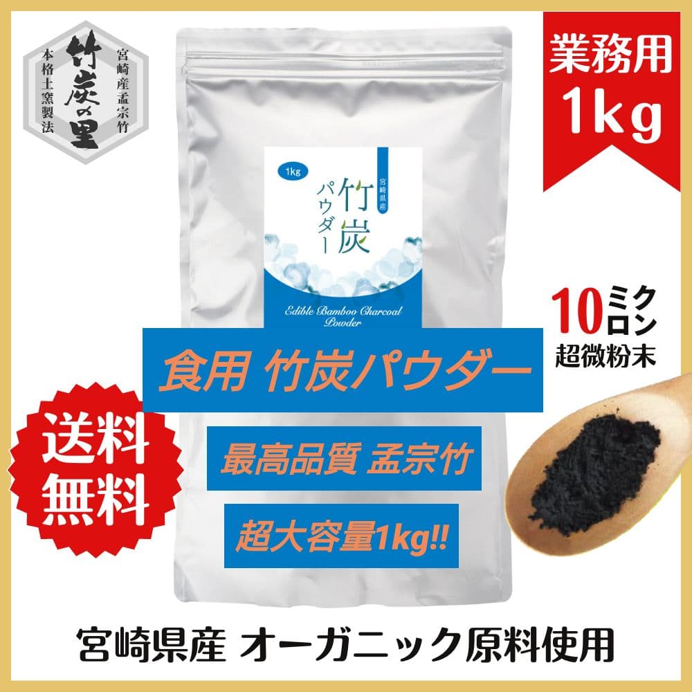 食用 宮崎県産孟宗竹 竹炭パウダー 1kg