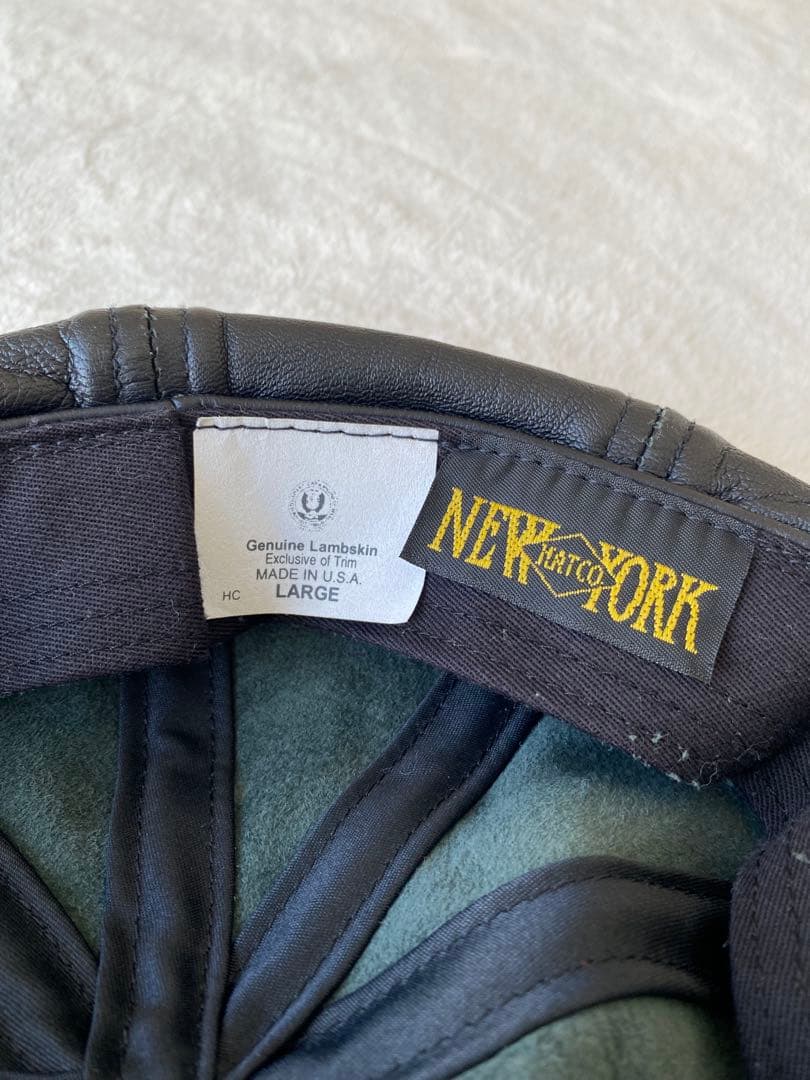 NEW YORK HAT USA製 ラムレザー キャスケット