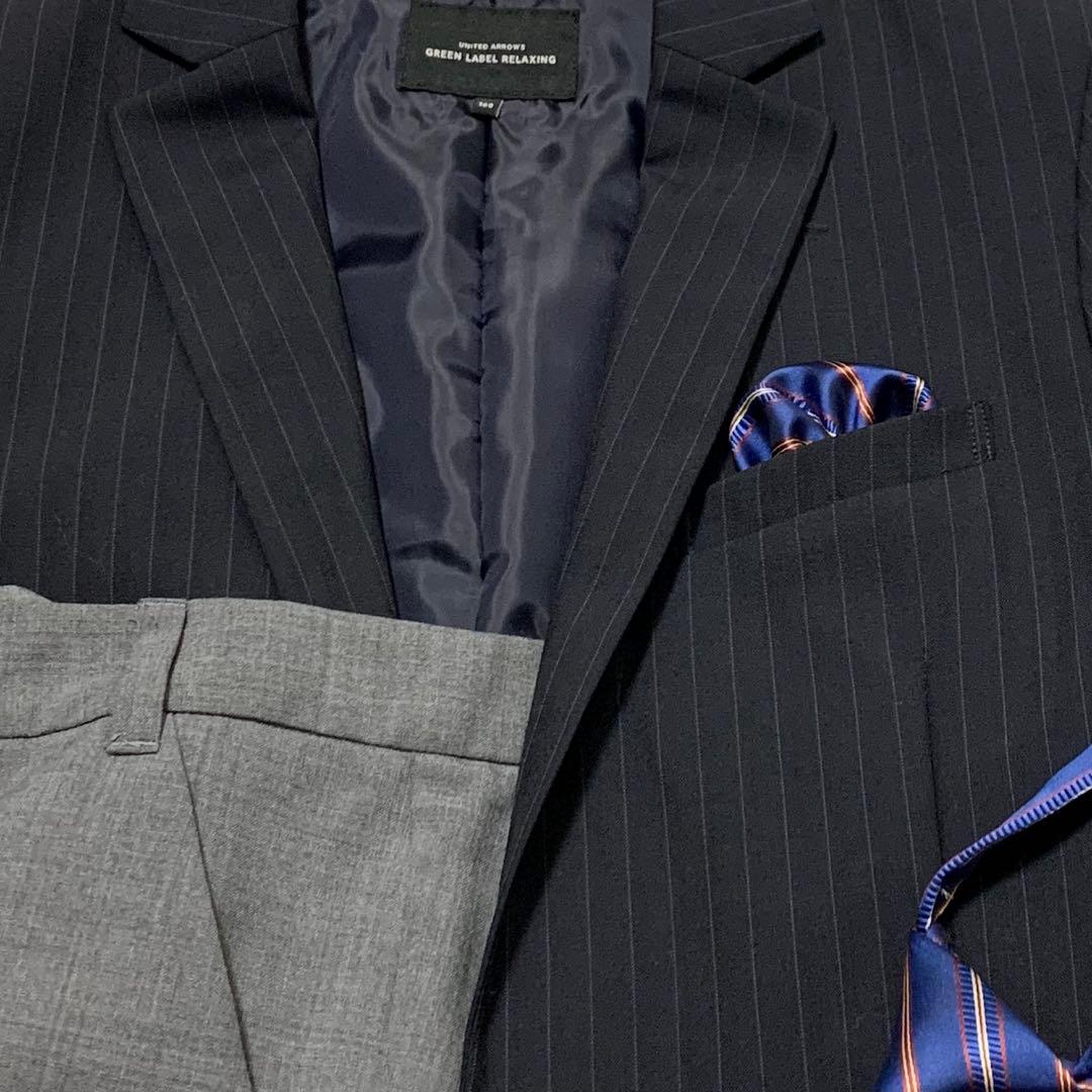 ユナイテッドアローズ ジャケット ソリッドパンツ ネクタイチーフセット 160