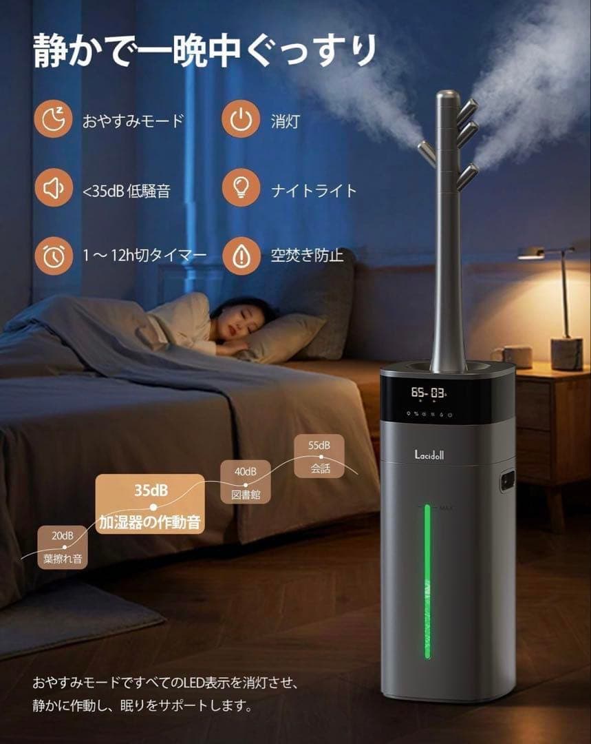 加湿器 アロマ 40畳20L ハイブリッド式 スチーム式 加熱式 超音波