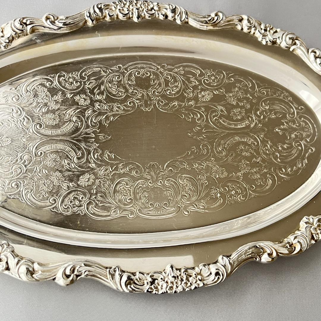 【Poole】カクテルトレー / カードトレー 28cm【シルバープレート】