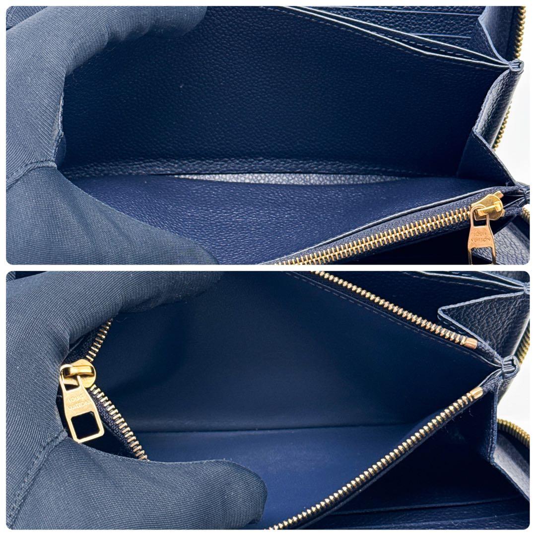ルイヴィトン モノグラム アンプラント ジッピーウォレット 長財布 ネイビー 紺