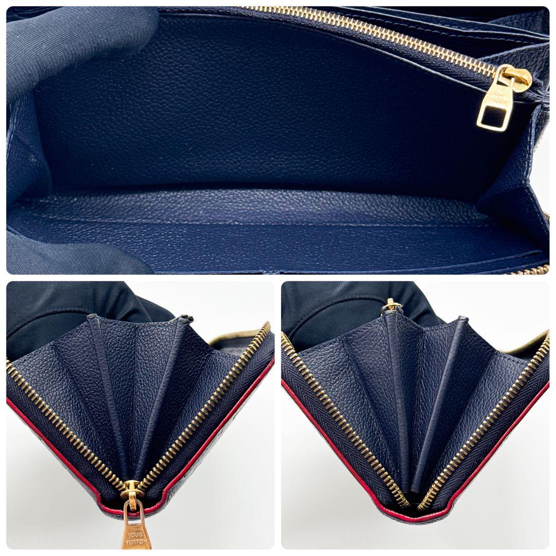 ルイヴィトン モノグラム アンプラント ジッピーウォレット 長財布 ネイビー 紺
