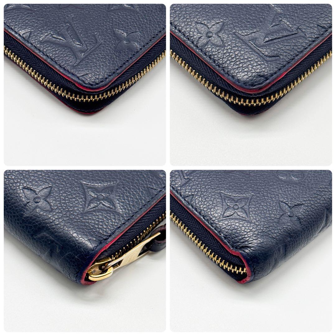 ルイヴィトン モノグラム アンプラント ジッピーウォレット 長財布 ネイビー 紺