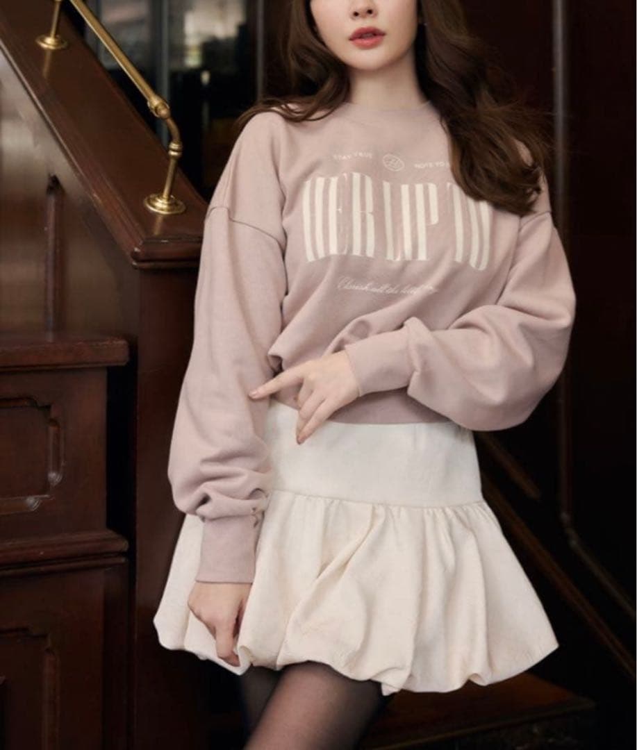 スカート Her lip to Bubble Mini Skirt ecru S