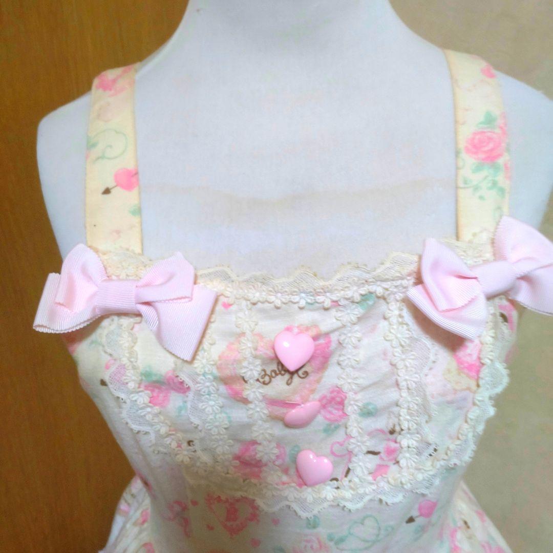 BABY♡ハートマーブルチョコレート柄JSK+カチューシャセット♡白