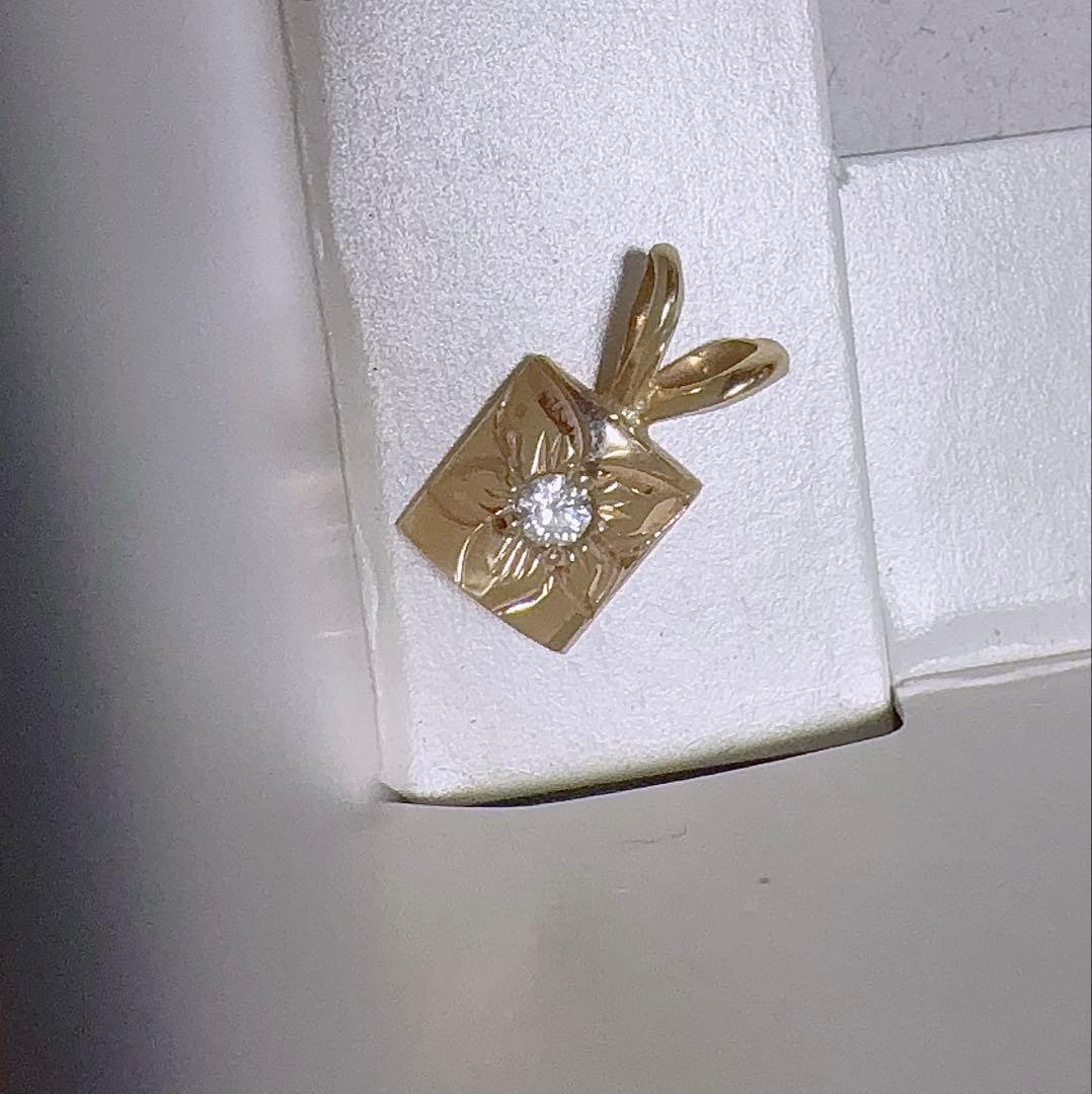 ハワイアンジュエリー　ワイレア　k14 ペンダント　ダイヤモンド