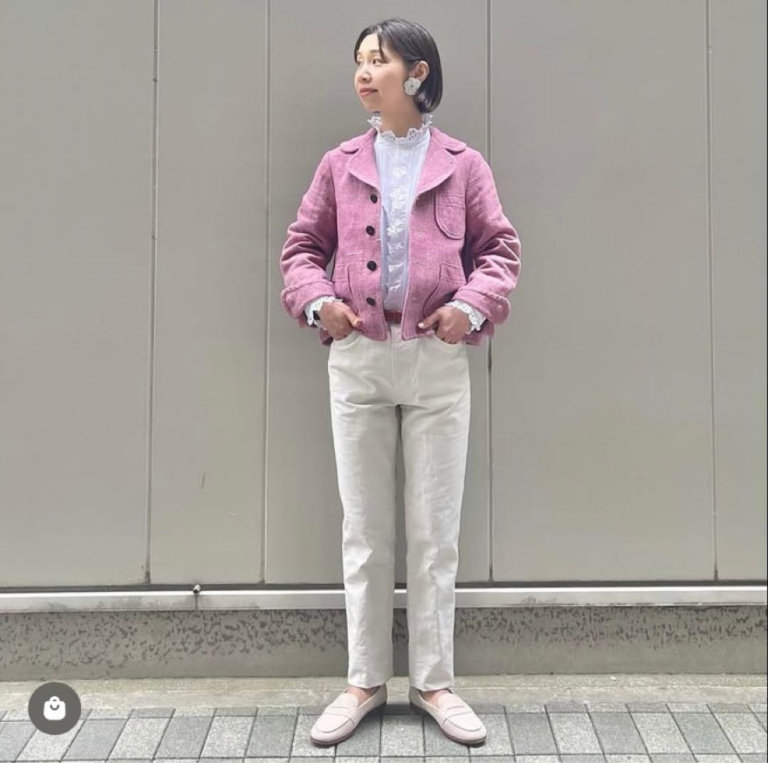 45R 綿麻ツイードのアニーチロルジャケット