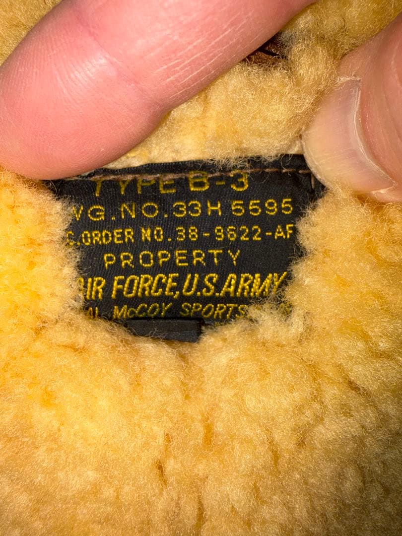 t*m様 旧リアルマッコイズ　McCOY’S SPORTS B-3 jacket